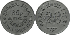 COLLECTION coins Cooperative Military ex. Wojciech Jakubowski
Nowa Wilejka - 20 groszy Cooperative soldier 85 Regiment Strzelców Wileńskich - RARE 
...
