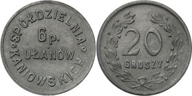 COLLECTION coins Cooperative Military ex. Wojciech Jakubowski
Stanisławów - 20 groszy Cooperative 6 Regiment Ułanów Kaniowskich 
Piękny stan zachowa...
