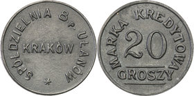 COLLECTION coins Cooperative Military ex. Wojciech Jakubowski
Krakow / Cracow - 20 groszy Cooperativea 8 Regiment Ułanów 
Pięknie zachowana moneta.B...