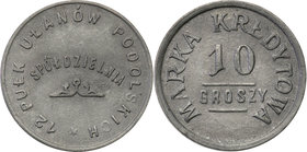 COLLECTION coins Cooperative Military ex. Wojciech Jakubowski
Białokrynica - 10 groszy Cooperative 12 Regiment Ułanów Podolskich - RARE (c.a.) 
Bard...