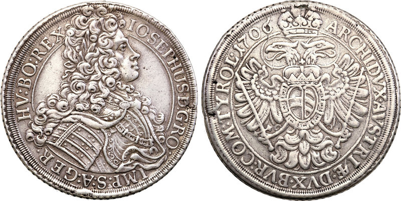 Austria
Austria. Józef I (1705-1711). Talar (Thaler) 1706, Vienna 
Aw.: Popier...