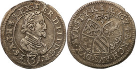 Austria
Austria. Ferdynand III (1619-1637). 3 krajcary 1624, Graz 
Patyna, delikatny połysk.Herinek 1075
Waga/Weight: 1,32 g Ag Metal: Średnica/dia...
