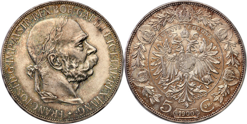 Austria
Austria. Francis Joseph I. 5 koron (kroner) 1900 
Piękny stan zachowan...