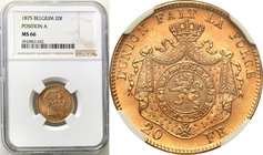 Belgium
Belgium. 20 francs 1875 NGC MS66 (2 MAX) 
Druga najwyższa nota gradingowa na świecie.Idealnie zachowana moneta.Friedberg 412
Waga/Weight: M...