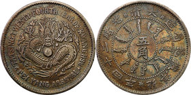 China
China, Chichli. 50 centów Yr. 24 (1898) - RZADKOŚĆ 
Niezmiernie rzadka moneta sporadycznie pojawiająca się w sprzedaży aukcyjnej.Ciemna, stara...