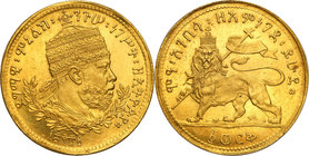Ethiopia
Ethiopia. Menelik (1889-1913). 1/4 wark 1889 
Wspaniale zachowana moneta. Mocny połysk.Friedberg 22; KM 16
Waga/Weight: 2,81 g Au Metal: Ś...