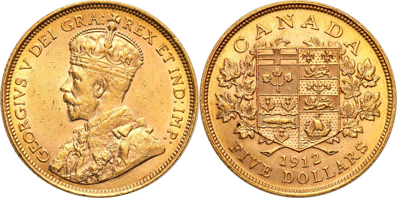 Canada
Canada. Jerzy V. 5 dollars 1912 
Piękny egzemplarz.Friedberg 4
Waga/We...