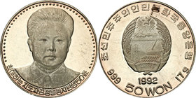 North Korea
North Korea. 50 won 1992, 50 urodziny Kim Jong II - RARE 
Menniczy egzemplarz. Rzadka moneta. Nakład 5000 sztuk.KM 56
Waga/Weight: 17,0...