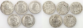 Germany / Prussia
Germany, Prusy. Fryderyk Wilhelm. Szóstak (6 groszy) 1680-1686 H-S/B-A, Krolewiec / Konigsberg, group 5 pieces 
Daty: 1680, 1681, ...