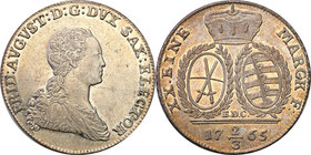 Germany / Prussia
Germany, Saksonia. Fryderyk August III. Gulden (2/3 Talar (Thaler)) 1765 EDC, Drezno - beautiful 
Wyśmienicie zachowana moneta z ś...