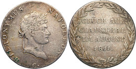 Germany / Prussia
Germany, Westfalia. Hieronymus Napoleon (1807-1813). Gulden 1811 C, Clausthal 
Patyna, drobne ryski.AKS 26
Waga/Weight: 12,97 g A...