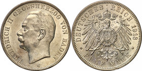 Germany / Prussia
Germany, Badenia. 5 mark 1913 G 
Pięknie zachowana moneta. Połysk. Niewielkie przetarcie na awersie.AKS 164; Jaeger 40
Waga/Weigh...