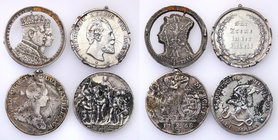 Germany / Prussia
Germany. group 4 coins 
Monety zmęczone obiegiem. Jedna przerobiona na biżuterię.
Waga/Weight: 54,30 g Ag (łącznie) Metal: Średni...