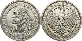 Germany / Prussia
Germany, Weimar. 3 mark 1928 D, Dürer 
Mennica Monachium.Moneta wybita z okazji 400. rocznicy śmierci wybitnegoniemieckiego malarz...