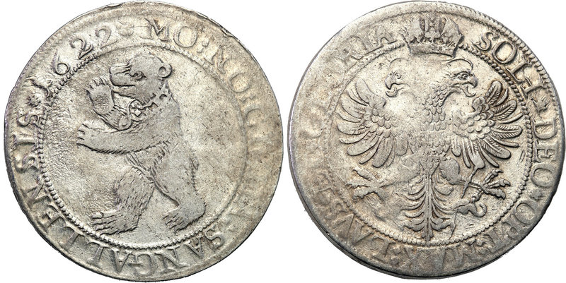 Switzerland
Switzerland, St. Gallen. Talar (Thaler) 1622 
Aw.: Stojący niedźwi...