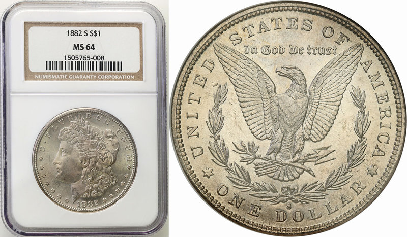 United States / USA
USA. 1 $ Dollar 1882 S, San Francisco NGC MS64 
Piękny egz...