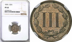 United States / USA
USA. 3 centy 1876, Liberty head, Filadelfia NGC PF63 
Wyśmienicie zachowana moneta wybita stemplem lustrzanym.
Waga/Weight: Met...