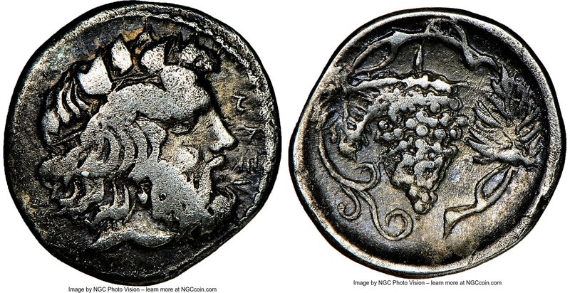 SICILY. Naxos. Ca. 420-403 BC. AR litra (11mm, 1.00 gm, 9h). NGC VF 5/5 - 3/5. Ν...