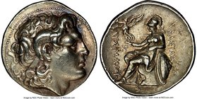 THRACIAN KINGDOM. Lysimachus (323-281 BC). AR tetradrachm (29mm, 17.41 gm, 12h). NGC Choice XF 5/5 - 4/5, Fine Style. Lampsacus, 297/6-281 BC. Diademe...