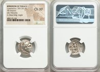 THRACIAN KINGDOM. Lysimachus (305-281 BC). AR drachm (17mm, 11h). NGC Choice XF. Posthumous issue of Magnesia, ca. 305-297 BC. Head of Heracles right,...