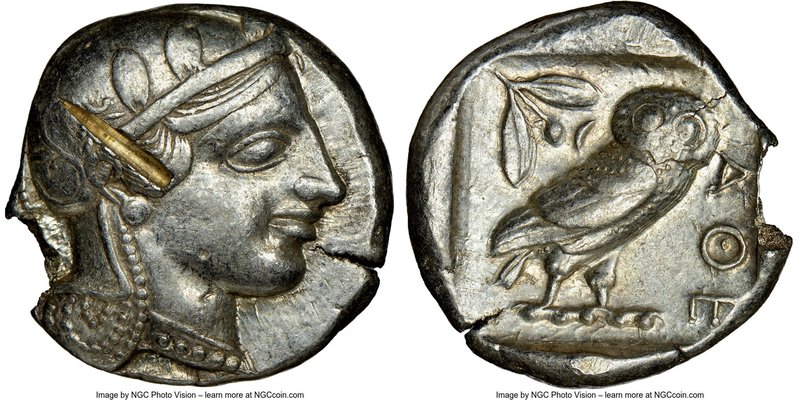 ATTICA. Athens. Ca. 455-440 BC. AR tetradrachm (25mm, 16.79 gm, 2h). NGC Choice ...