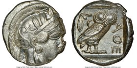 ATTICA. Athens. Ca. 440-404 BC. AR tetradrachm (24mm, 17.21 gm, 7h). NGC MS 3/5 - 5/5. Mid-mass coinage issue. Head of Athena right, wearing crested A...