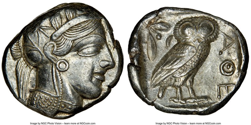 ATTICA. Athens. Ca. 440-404 BC. AR tetradrachm (24mm, 17.24 gm, 1h). NGC Choice ...