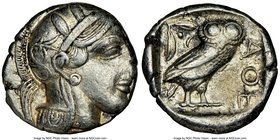 ATTICA. Athens. Ca. 440-404 BC. AR tetradrachm (25mm, 17.18 gm, 6h). NGC XF 3/5 - 3/5. Mid-mass coinage issue. Head of Athena right, wearing crested A...