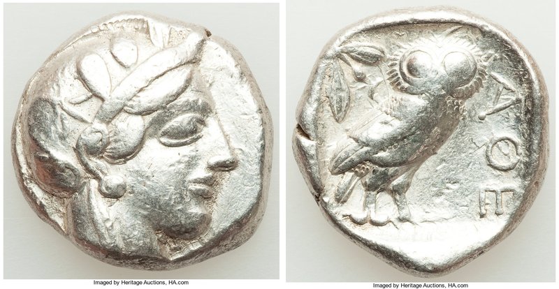 ATTICA. Athens. Ca. 440-404 BC. AR tetradrachm (23mm, 17.10 gm, 2h). VF. Mid-mas...