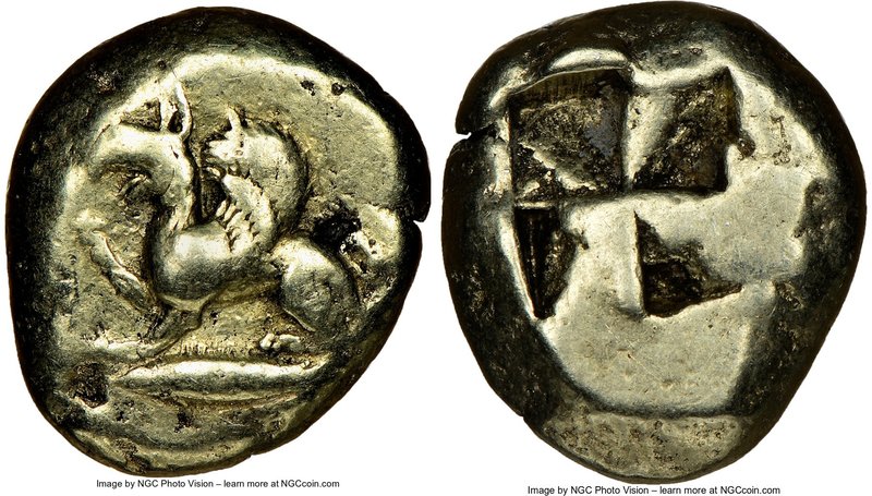 MYSIA. Cyzicus. Ca. 500-450 BC. EL stater (19mm, 18.06 gm). NGC Choice Fine 4/5 ...