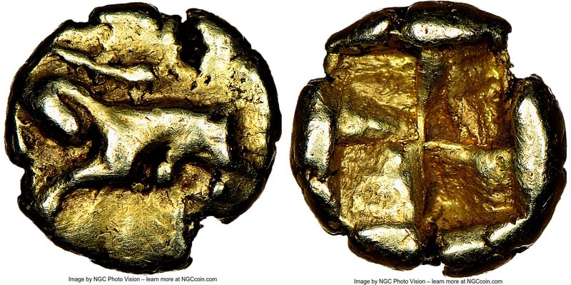 IONIA. Uncertain mint. Ca. 600-550 BC. EL 1/24 stater or myshemihecte (8mm, 0.64...