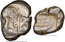LYCIA. Phaselis. Ca. 500-440 BC. AR stater (21mm, 2h). NGC VF. Prow of galley left in the form of a forepart of a boar, three shields above / ΦΑΣ, ste...