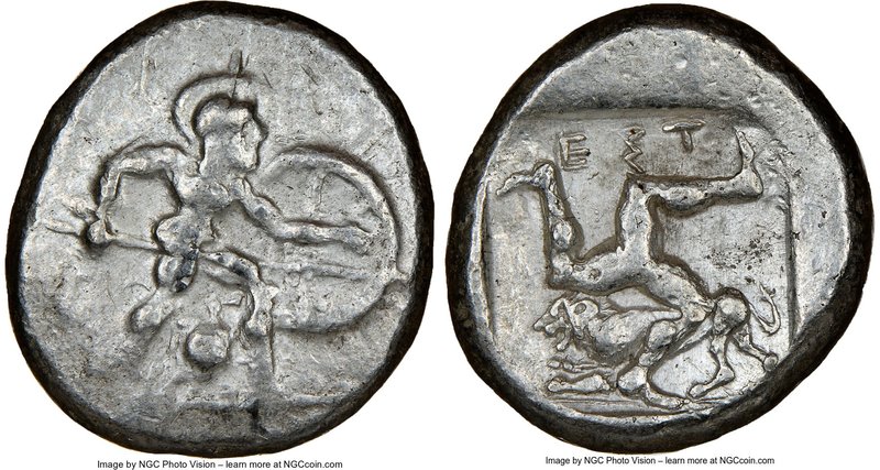 PAMPHYLIA. Aspendus. Ca. mid-5th century BC. AR stater (19mm, 5h). NGC VF. Helme...