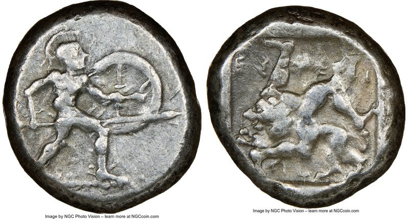 PAMPHYLIA. Aspendus. Ca. mid-5th century BC. AR stater (18mm, 3h). NGC VF. Helme...