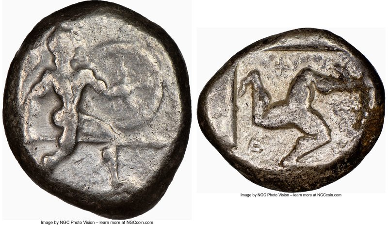 PAMPHYLIA. Aspendus. Ca. mid-5th century BC. AR stater (17mm, 3h). NGC Choice Fi...