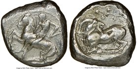 CILICIA. Celenderis. Ca. 425-350 BC. AR stater (21mm, 8h). NGC Choice VF. Persic standard, ca. 425-400 BC. Youthful nude male rider, reins in right ha...