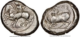 CILICIA. Celenderis. Ca. 425-350 BC. AR stater (20mm, 11h). NGC Choice VF. Persic standard, ca. 425-400 BC. Youthful nude male rider, reins in right h...