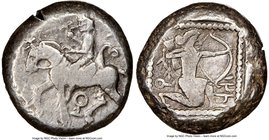 CILICIA. Tarsus. Ca. late 5th century BC. AR stater (18mm, 10.81 gm, 11h). NGC VF 3/5 - 3/5, edge cut. Ca. 420-410 BC. Satrap on horseback riding left...