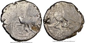 CYPRUS. Marion. Sasmas (ca. 470-450 BC). AR stater (25mm, 11h). NGC Fine, test cut. Sasmas, son of Doxandros (Cypriot syllabic script, illegible), lio...