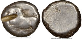 CYPRUS. Salamis. Euelthon (ca. 530/15-480 BC) or successors. AR stater (19mm). NGC Good, test cut. e-u-we-le-to-to-se (Cypriot), ram recumbent left / ...