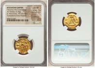 Heraclius (AD 610-641), with Heraclius Constantine and Heraclonas. AV solidus (20mm, 4.34 gm, 6h). NGC Choice XF 3/5 - 2/5, scratches, clipped. Consta...