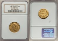 Victoria gold Sovereign 1867-SYDNEY AU50 NGC, Sydney mint, KM4, Fr-10.

HID09801242017