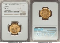Victoria gold "Shield" Sovereign 1881-S MS63 NGC, Sydney mint, KM6.

HID09801242017