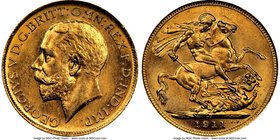 George V gold Sovereign 1911-S MS63 NGC, Sydney mint, KM29. AGW 0.2355 oz. 

HID09801242017