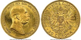 Franz Joseph I gold "60th Anniversary of Reign" 20 Corona 1908 MS63 NGC, KM2811, Fr-515.

HID09801242017
