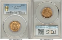 Leopold II gold 20 Francs 1882 MS66 PCGS, KM37.

HID09801242017