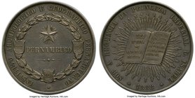 Pernambuco. Pedro II silver "Princess Isabel Abolition of Slavery" Medal 1888 AU, Meili-55. 60.6mm. 100.84gm. INSTITUTEO ARCHEOLOGICO E GEOGRAPHICO PE...