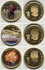 Elizabeth II gold Proof Olympic 9-Piece Colorized 75 Dollar Set, Royal Canadian mint, KM747, KM748, KM749, KM820, KM821, KM947, KM908, KM909 and KM910...