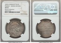 Prussia. Friedrich Wilhelm III "Mining" Taler 1829-A AU53 NGC, Berlin mint, KM420. Mintage: 50,000. Elusive quality for this rare taler devoted to the...