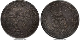 Saxe-Altenburg. Johann Philip and his Brothers Taler 1625-WA AU53 NGC, Dav. 7371. A lovely example with gunmetal patina very clear details. There is a...
